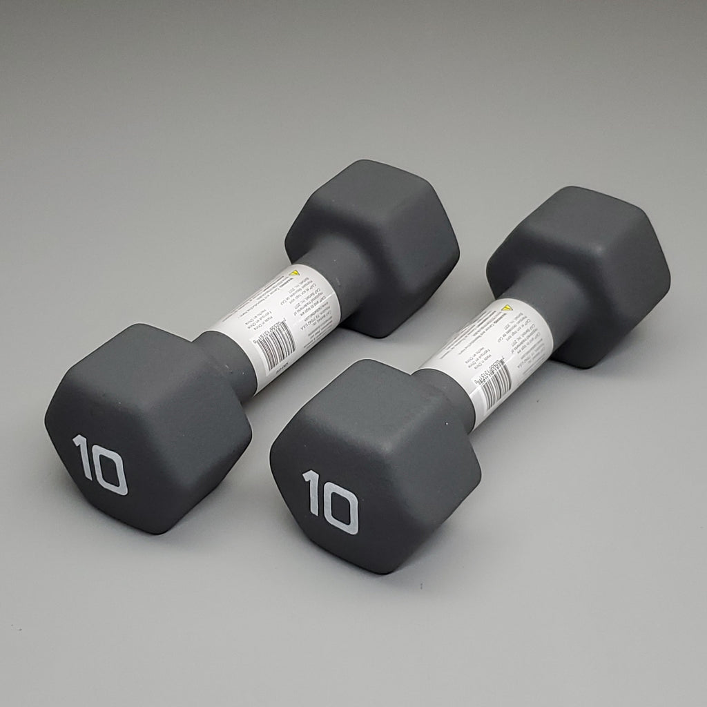 CAP (2 PACK) Neoprene Coated Dumbbells 10 lbs Each Grey SDN5-010 (New)